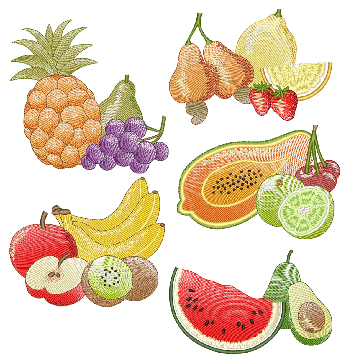 Foto principal da Coleção Pacote de Matrizes Frutas Frescas - 5 Matrizes - Pontos Leves